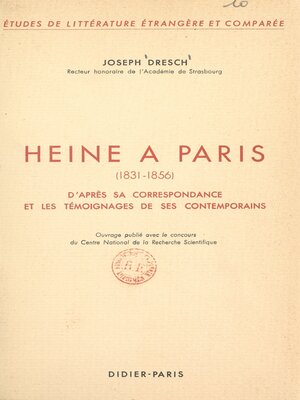 cover image of Heine à Paris, 1831-1856